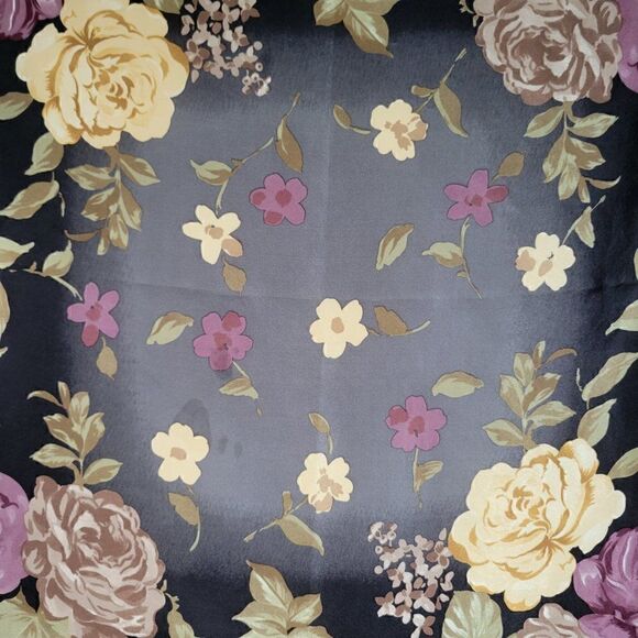 EUC VINTAGE LIZ CLAIBORNE FLORAL 100% SILK HANKY - Picture 7 of 10
